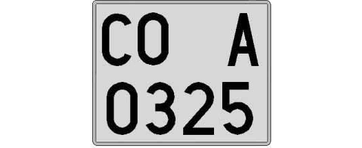 CO0325A matricula cuadrada