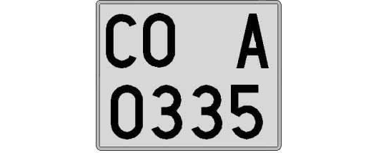 CO0335A matricula cuadrada