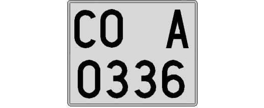 CO0336A matricula cuadrada
