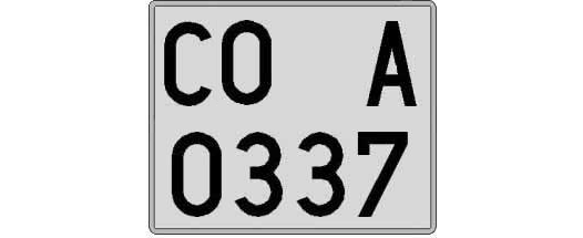 CO0337A matricula cuadrada