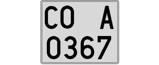 CO0367A matricula cuadrada