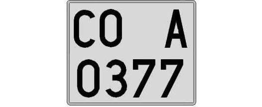 CO0377A matricula cuadrada