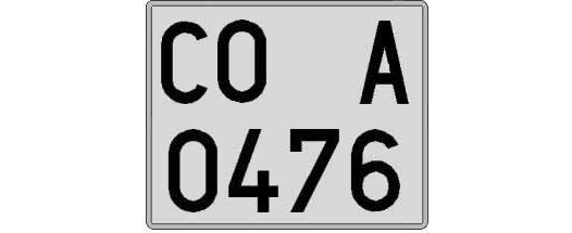 CO0476A matricula cuadrada