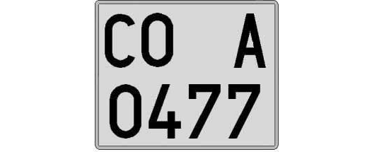CO0477A matricula cuadrada