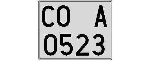 CO0523A matricula cuadrada