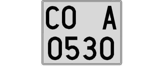 CO0530A matricula cuadrada