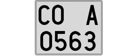 CO0563A matricula cuadrada