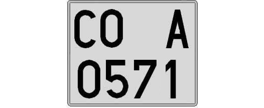 CO0571A matricula cuadrada