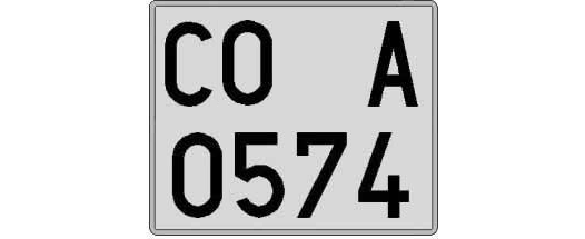 CO0574A matricula cuadrada