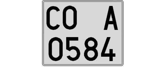 CO0584A matricula cuadrada