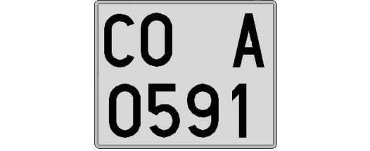 CO0591A matricula cuadrada
