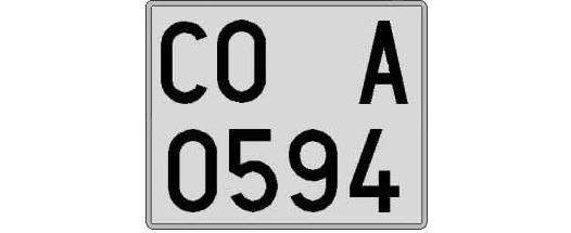 CO0594A matricula cuadrada