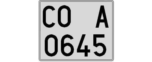 CO0645A matricula cuadrada