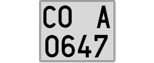 CO0647A matricula cuadrada