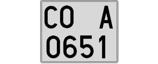 CO0651A matricula cuadrada