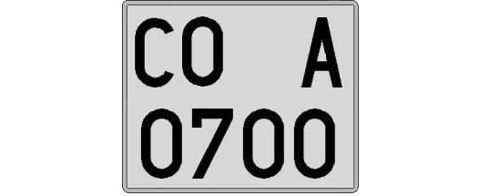 CO0700A matricula cuadrada