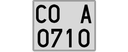 CO0710A matricula cuadrada