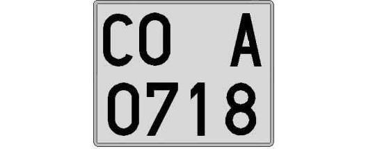 CO0718A matricula cuadrada