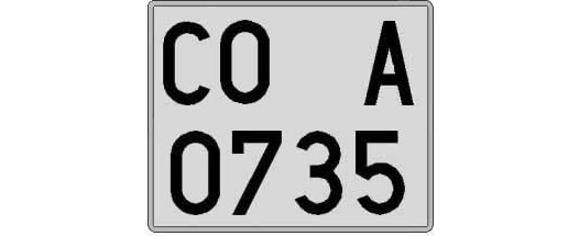 CO0735A matricula cuadrada
