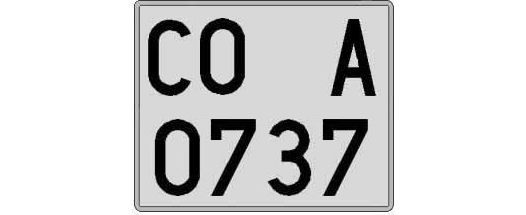 CO0737A matricula cuadrada