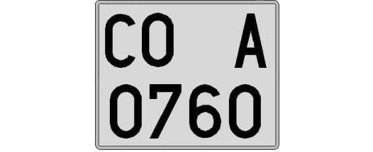 CO0760A matricula cuadrada