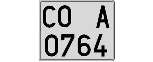 CO0764A matricula cuadrada