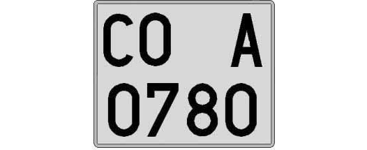 CO0780A matricula cuadrada