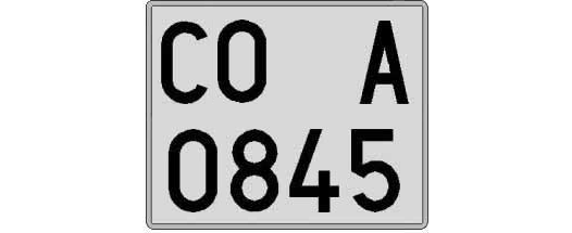 CO0845A matricula cuadrada
