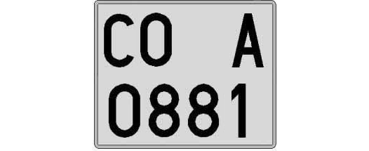 CO0881A matricula cuadrada