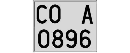 CO0896A matricula cuadrada
