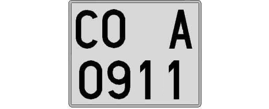 CO0911A matricula cuadrada