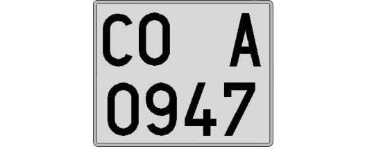 CO0947A matricula cuadrada