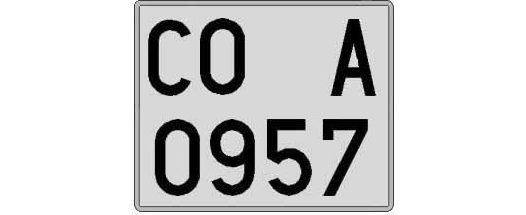 CO0957A matricula cuadrada