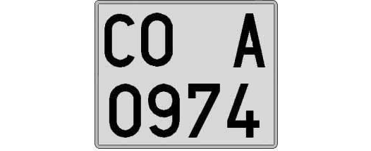 CO0974A matricula cuadrada