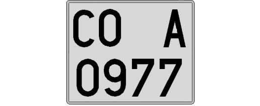 CO0977A matricula cuadrada