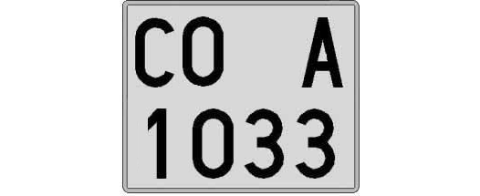 CO1033A matricula cuadrada