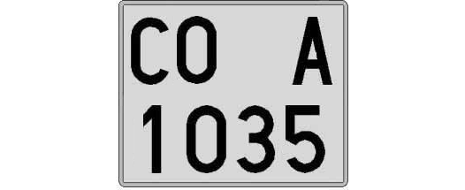 CO1035A matricula cuadrada