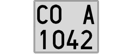 CO1042A matricula cuadrada