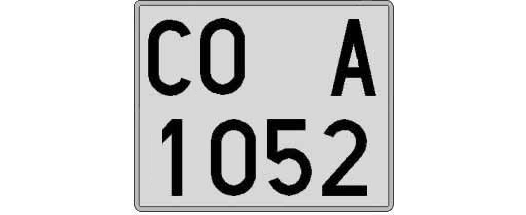 CO1052A matricula cuadrada