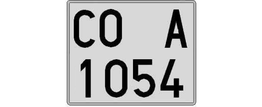 CO1054A matricula cuadrada