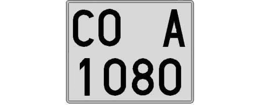 CO1080A matricula cuadrada