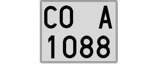CO1088A matricula cuadrada