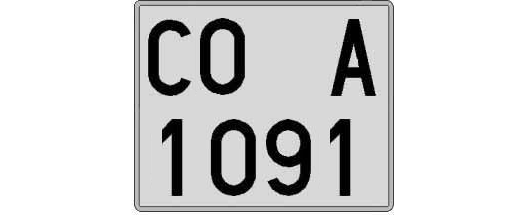 CO1091A matricula cuadrada