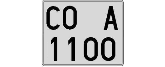 CO1100A matricula cuadrada