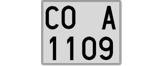 CO1109A matricula cuadrada