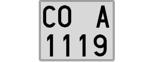 CO1119A matricula cuadrada