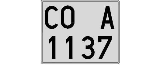 CO1137A matricula cuadrada