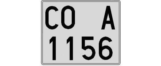 CO1156A matricula cuadrada