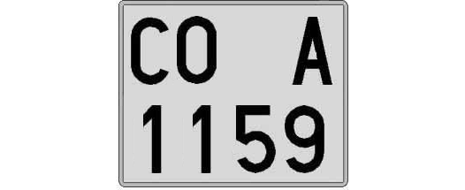 CO1159A matricula cuadrada