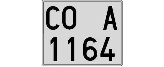 CO1164A matricula cuadrada
